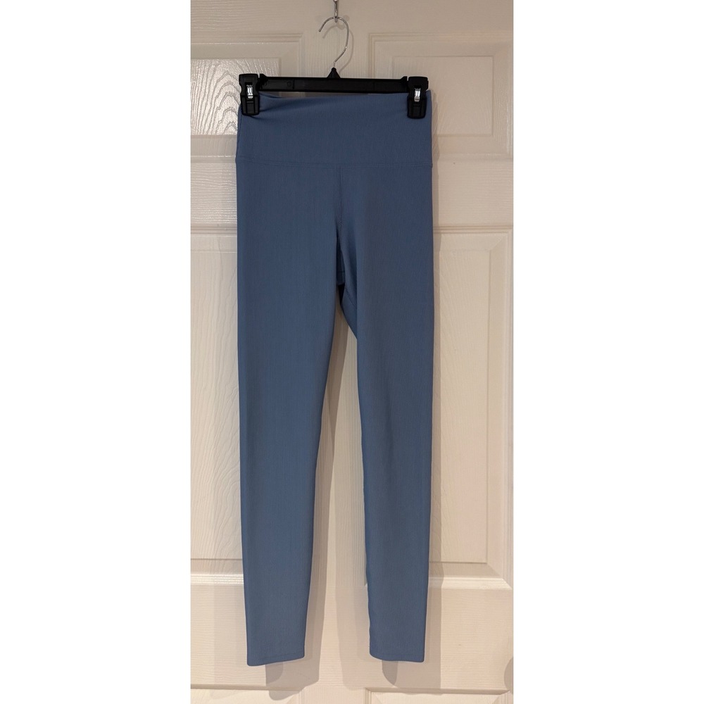 Beach Riot Sport Women Blue Ribbed High Waisted Leggings Size Small Made in USA